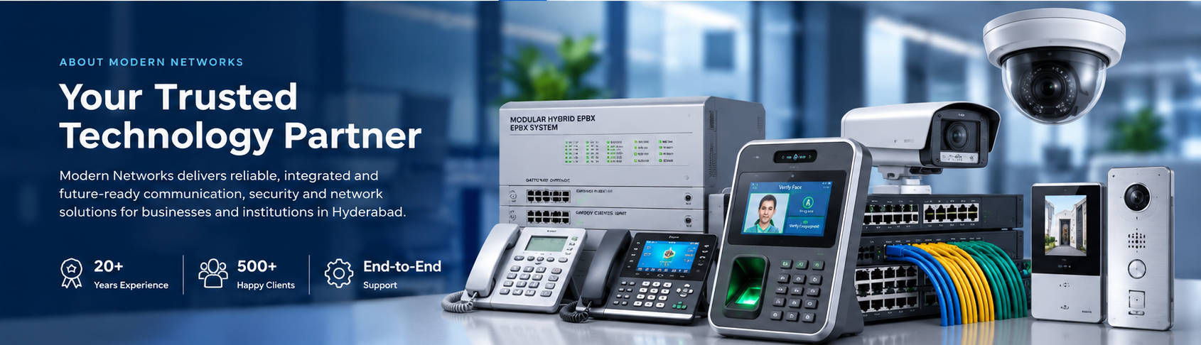 Modern Networks communication, networking, CCTV and biometric technology solutions